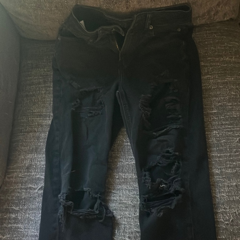 American Eagle ripped straight jeans
